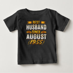 T-shirt Pour Bébé Meilleur Mari Depuis Août 1955 Funny Anniversaire