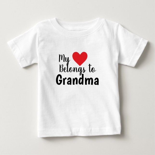 T-shirt Pour Bébé Meilleure grand-mère Mon coeur vous appartient (Devant)
