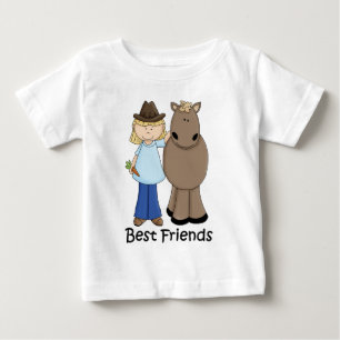 T-shirt Pour Bébé Meilleurs amis - Cowgirl et Cheval