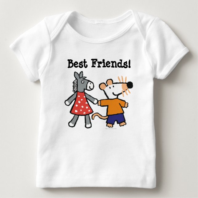 T-shirt Pour Bébé Meilleurs amis Maisy et mains pointillées de prise (Devant)