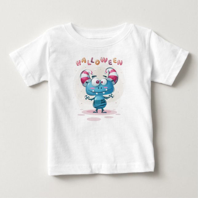 T-shirt Pour Bébé Mélange Enfant Halloween Monster Toddler Baby T-Sh (Devant)