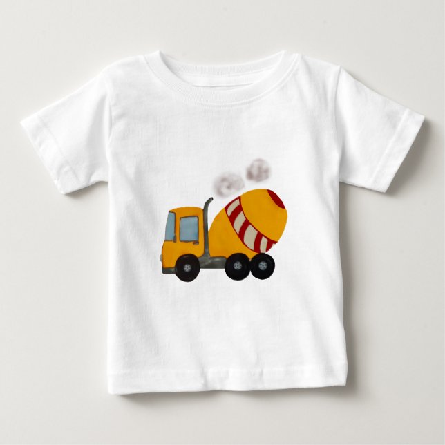 T-shirt Pour Bébé Mélangeur concret jaune et rouge (Devant)