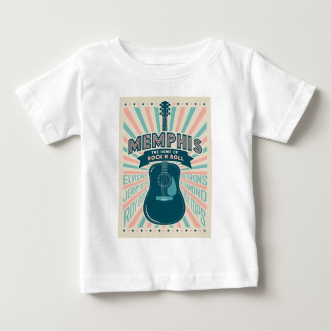T-shirt Pour Bébé Memphis, TN : Série de guitares | Rock-N-Roll (Devant)