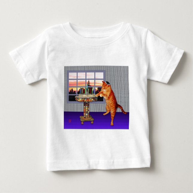 T-shirt Pour Bébé Menorah Cat (Devant)