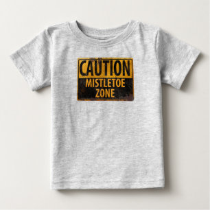 T-shirt Pour Bébé Mention Mistletoe Zone Signal de baiser de Noël bé
