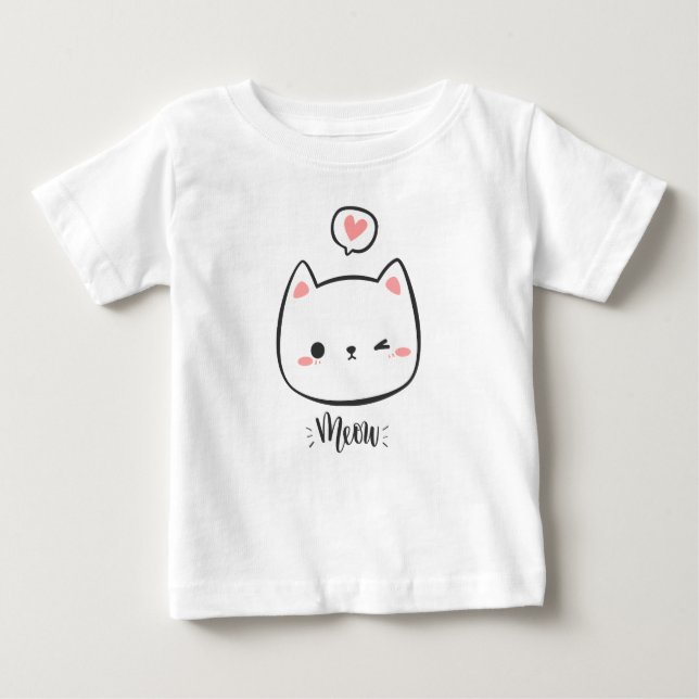 T-shirt Pour Bébé Meow (Devant)
