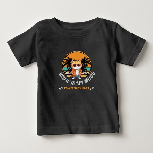 T-shirt Pour Bébé Meow Is My Mood (Devant)