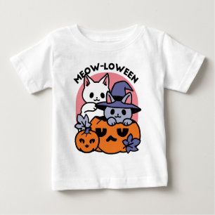 T-shirt Pour Bébé Meow-Loween - Cute Halloween Conception Chat
