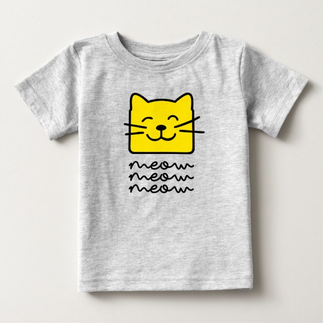 T-shirt Pour Bébé Meow Meow (Devant)