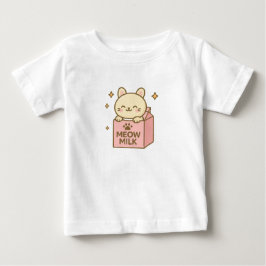 T-shirt Pour Bébé Meow Milk Magic – Joli Chat dans un Carton
