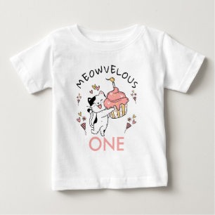 T-shirt Pour Bébé Meowvelous One Chat thème 1er anniversaire