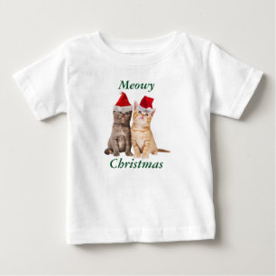 T-shirt Pour Bébé Meowy Christmas Kitten Baby Shirt