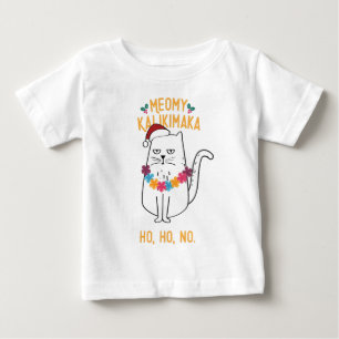 T-shirt Pour Bébé Meowy Kalikimaka - Noël drôle de chat
