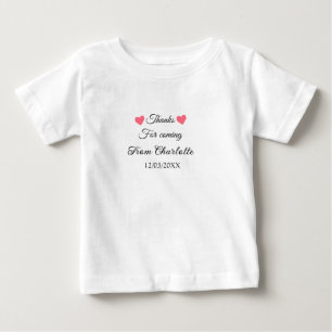 T-shirt Pour Bébé merci d'être venu nom à ajouter message texte 