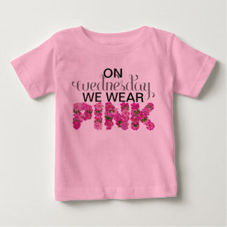 T-shirt Pour Bébé Mercredi, Nous Portons Du Floral Rose Onsie