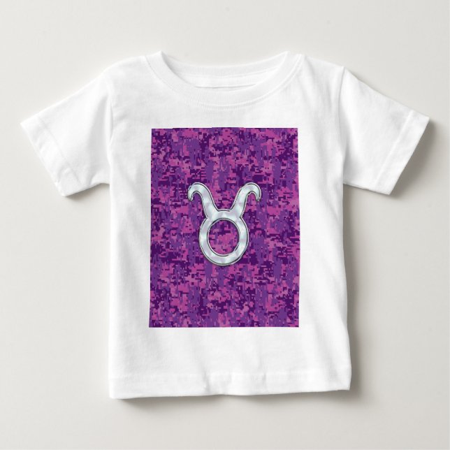 T-shirt Pour Bébé Mère de Pearl Taurus Zodiac Connexion Camo numériq (Devant)