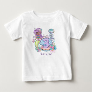 T-shirt Pour Bébé Mermaid Premier anniversaire Whimsical Sea Life