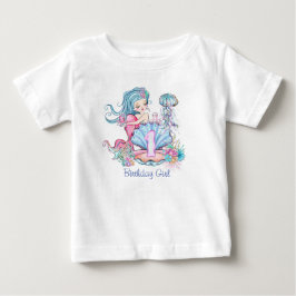 T-shirt Pour Bébé Mermaid Sea Life | Fête d'anniversaire avec âge pe