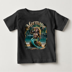 T-shirt Pour Bébé Mermape Photographique – Singe Sirène Animal Drôle