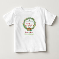Merry & Bright Pine Aiguille Wreath First Christma