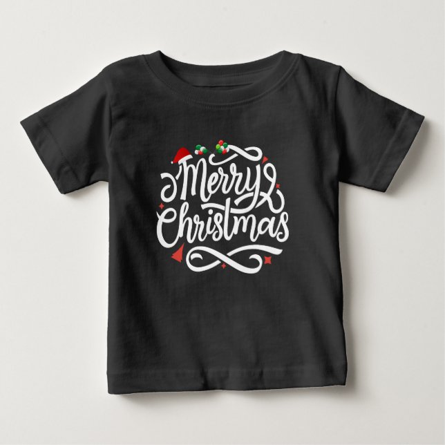 T-shirt Pour Bébé Merry Christmas-61039 (Devant)
