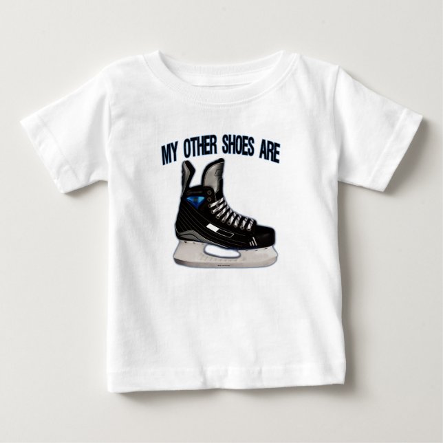T-shirt Pour Bébé 'Mes Autres Chaussures Sont Des Patins' (Devant)