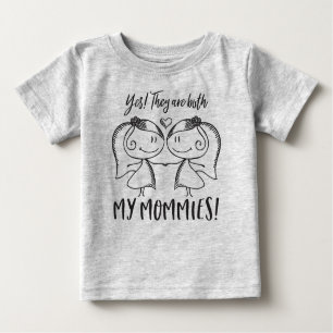 T-shirt Pour Bébé Mes deux mamans