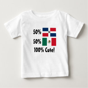 T-shirt Pour Bébé Mexicain du Dominicain 50% de 50% 100% mignon