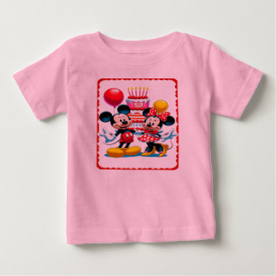 T-shirt Pour Bébé Mickey & Minnie Anniversaire Fête de Bash Tee