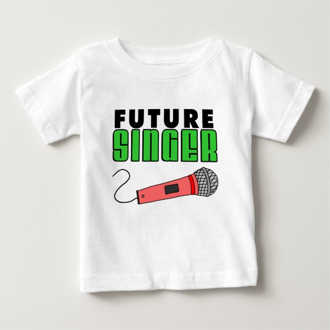 T-shirt Pour Bébé Microphone rose Futur Chanteur (Devant)