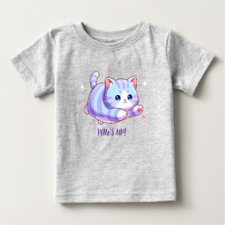 T-shirt Pour Bébé Mignon Chat Lavande Volant Kawaii