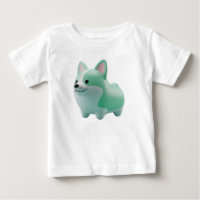 Mignon chiot Corgi vert menthe en 3D stylisé 