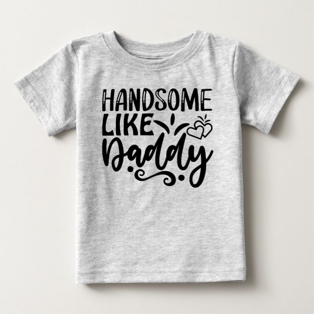 T-shirt Pour Bébé Mignon comme papa  (Devant)