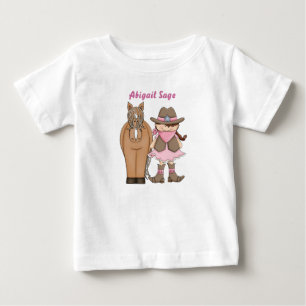 T-Shirt pour bébé mignon et cheval personnalisé