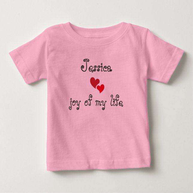 T-shirt pour bébé mignon - nom et texte modifiable (Devant)