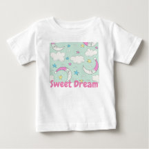 mignon nuage lune étoiles bébé t-shirt