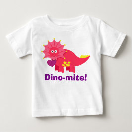 T-shirt Pour Bébé Mignonne Dino-Mite ! Dinosaure rouge et violet au 