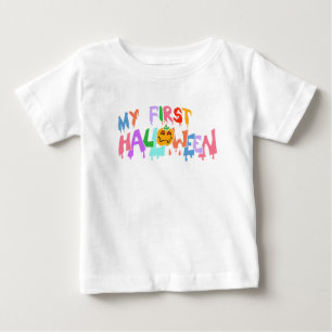 T-shirt Pour Bébé Mignonne Éffrayant Mon premier enfant d'Halloween