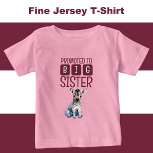 T-shirt Pour Bébé Mignonne grande soeur zèbre rose
