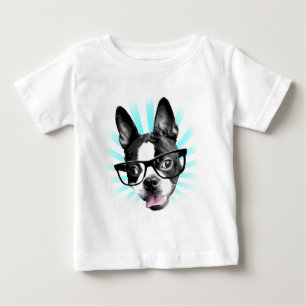 T-shirt Pour Bébé Mignonne ! Hipster Boston Terrier