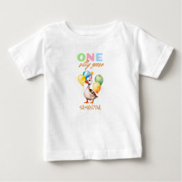 T-shirt Pour Bébé Mignonne One Silly Goose Genre Neutre 1er Annivers