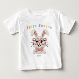 T-shirt Pour Bébé Mignonne petite fille premier lapin de Pâques