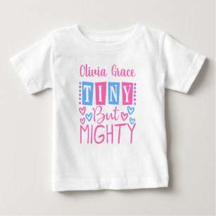 T-shirt Pour Bébé Mignonne Petite mais puissante fille rose bleue pe