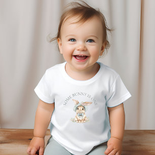 T-shirt Pour Bébé Mignonne Un lapin est un texte courbé