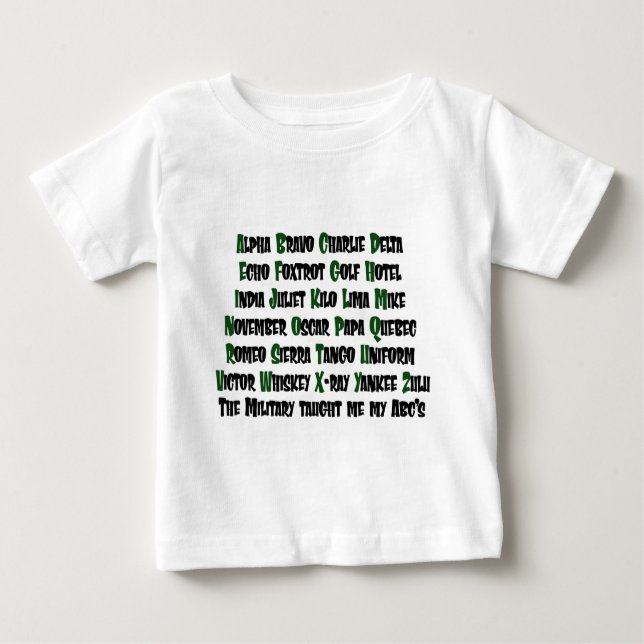 T-shirt Pour Bébé Militaires d'ABCs (Devant)