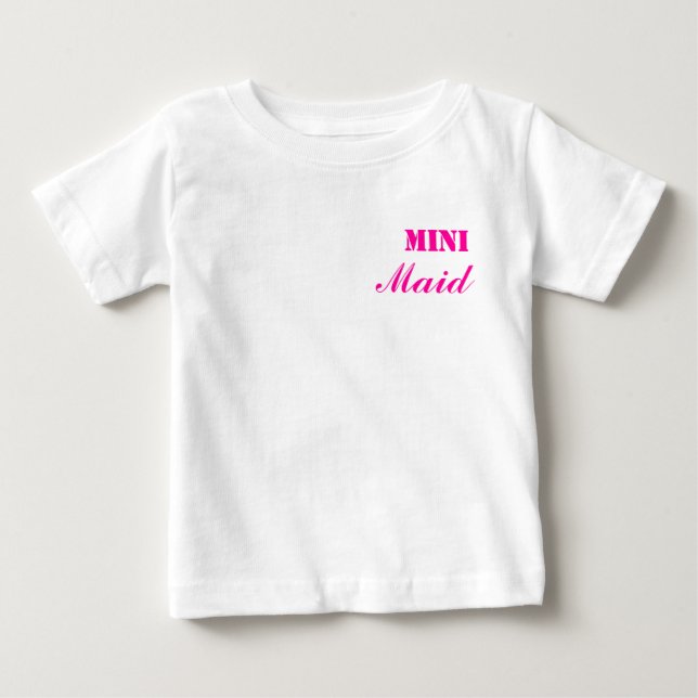 T-shirt Pour Bébé Mini Chemise Maid Bébé rose/blanc (Devant)