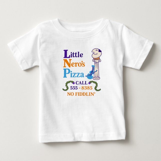T-shirt Pour Bébé Minimal Little Nero’s Pizza (Devant)