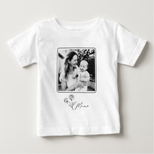 T-shirt Pour Bébé Minimaliste Élégant Fleur Maman