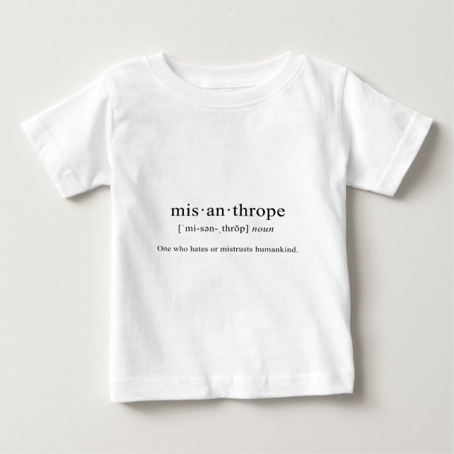 T-shirt Pour Bébé Misanthrope [définition] (Devant)