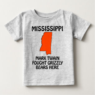 T-shirt Pour Bébé Mississippi - Mark Twain a combattu des ours grizz